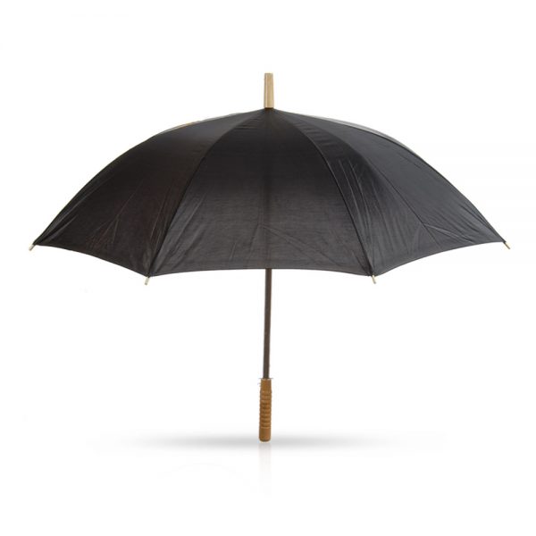 מטריה שחורה עם מוט מתכת