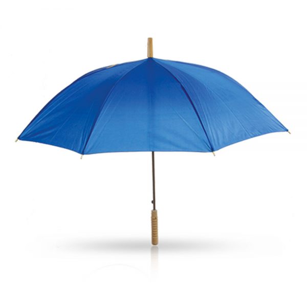 מטריה כחולה עם מוט מתכת